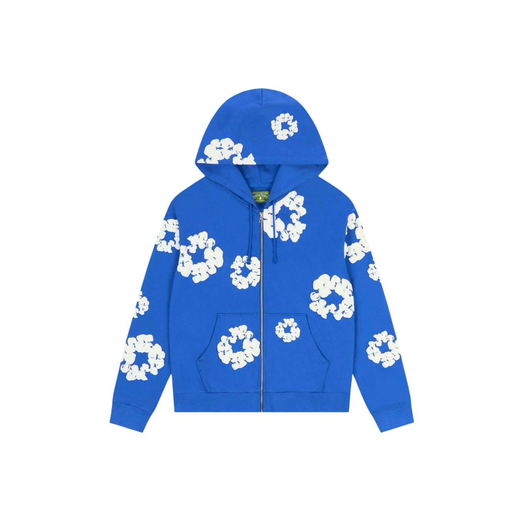 DENIM TEARS Blue sizeS 即日発送 Denim Tears Cotton Wreath Zip Hoodie - Blue – Lisabona Streetwear