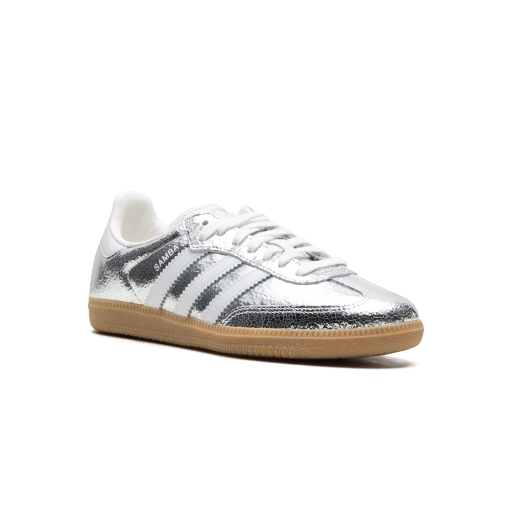 Adidas Samba OG - Silver Metallic Cracked Leather