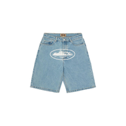 Corteiz Alcatraz Baggy Shorts - Washed Blue