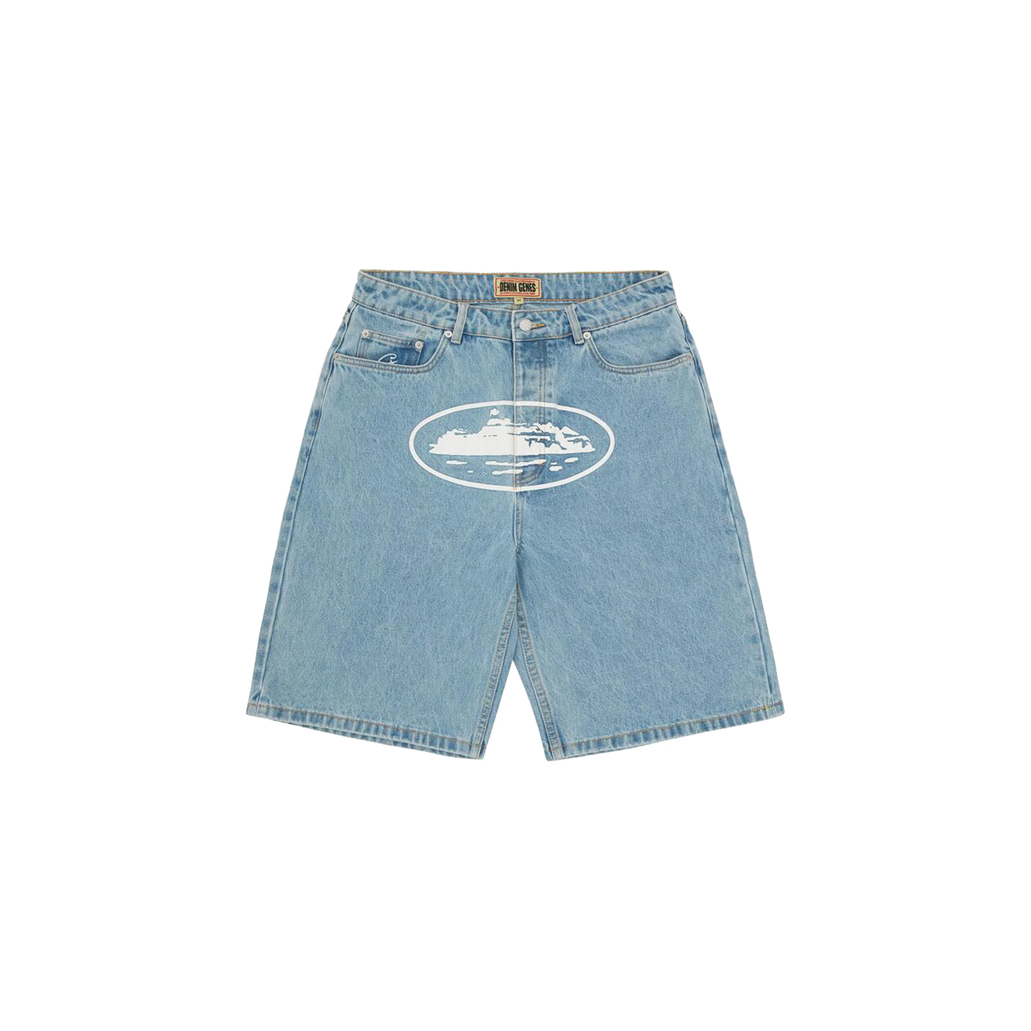 Corteiz Alcatraz Baggy Shorts - Washed Blue