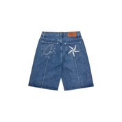 Corteiz C-Star Denim Shorts - Faded Blue
