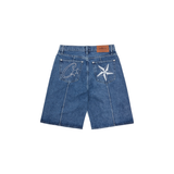 Corteiz C-Star Denim Shorts - Faded Blue