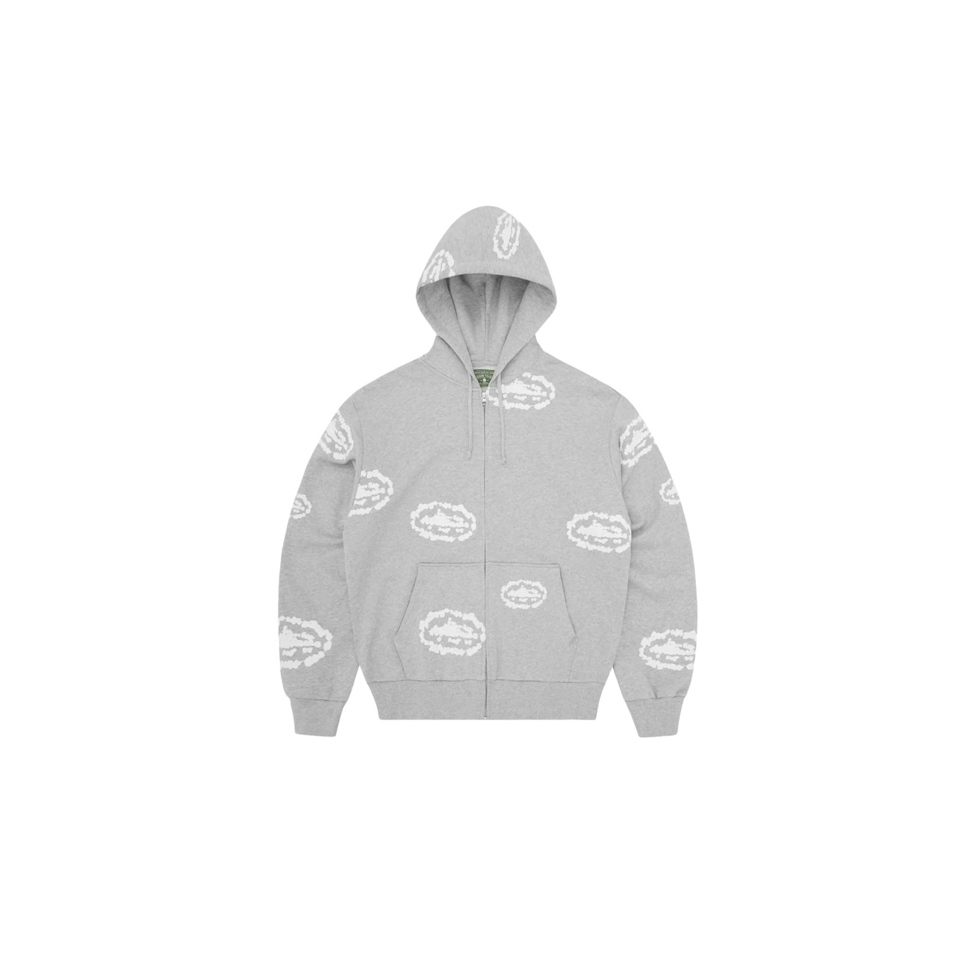 Corteiz x Denim Tears Island Wreath Zip Hoodie - Heather Grey