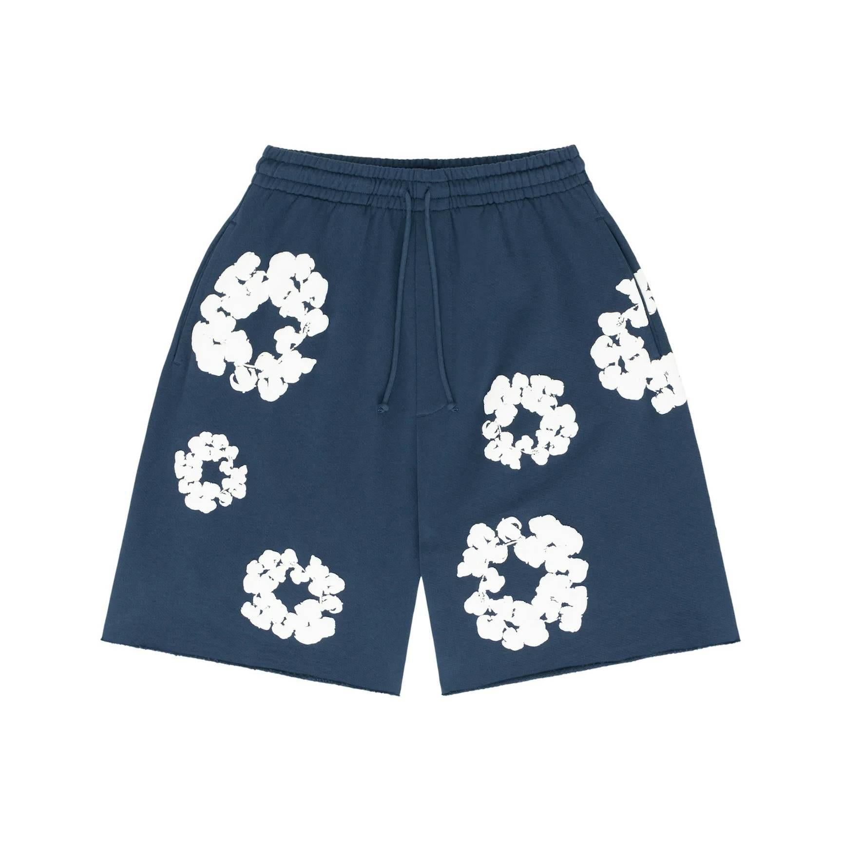 Denim Tears The Cotton Wreath Shorts - Navy