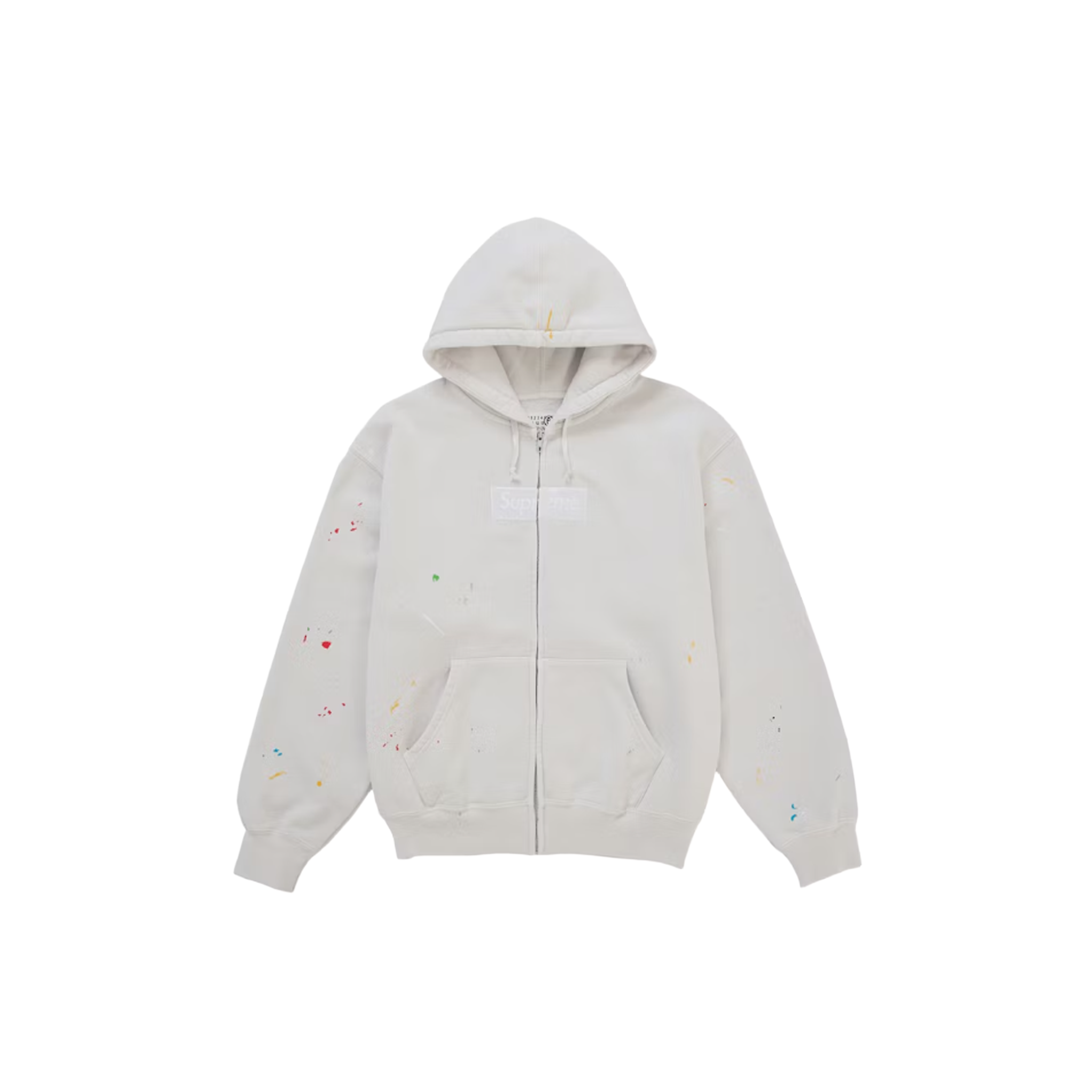 Supreme MM6 Maison Margiela Box Logo Zip Up Hooded Sweatshirt - White