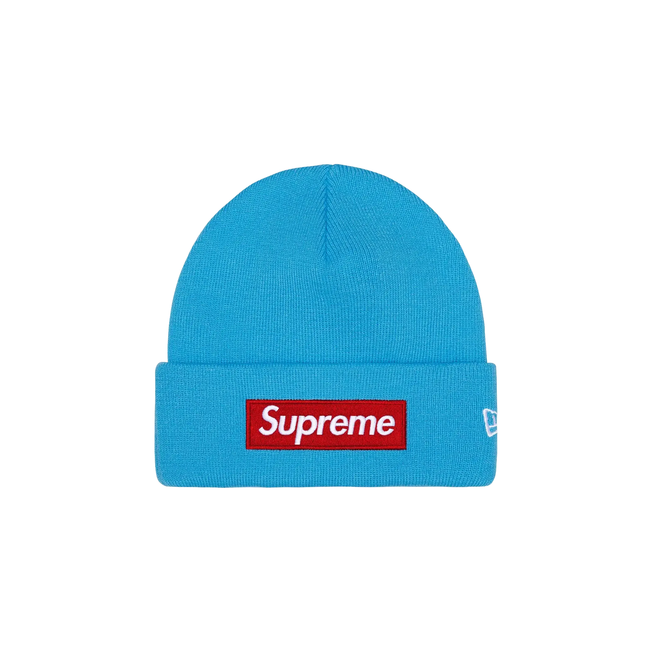 Supreme New Era Box Logo Beanie - Cyan